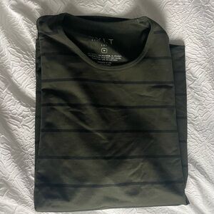 BYLT Basics Dark Green Striped Tee